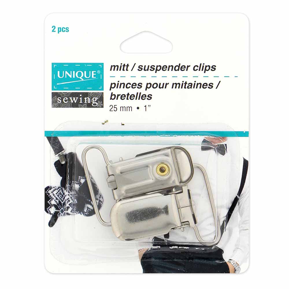 Pinces pour bretelles - argent - 2 mcx - 25mm (1″) - UNIQUE SEWING