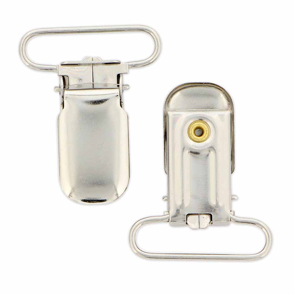 Pinces pour bretelles - argent - 2 mcx - 25mm (1″) - UNIQUE SEWING