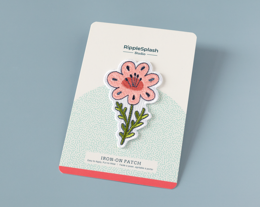 Patch thermocollant Fleur Rose - RippleSplash