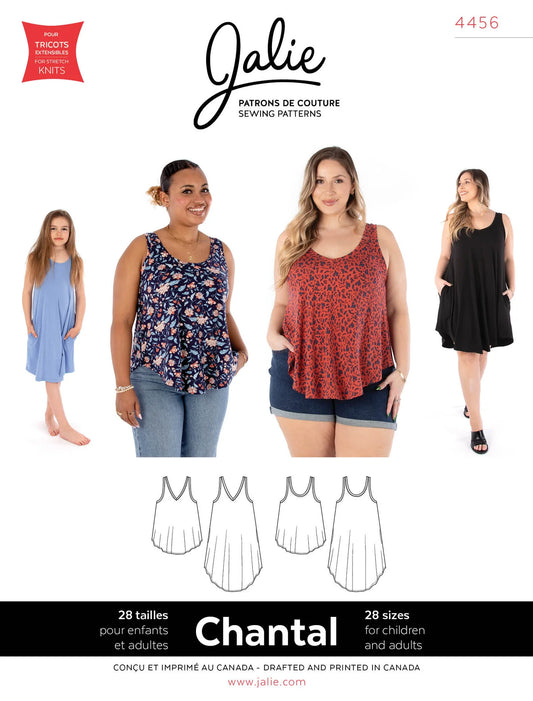Patron de couture papier - Camisole et robe évasées CHANTAL 4456 |Jalie