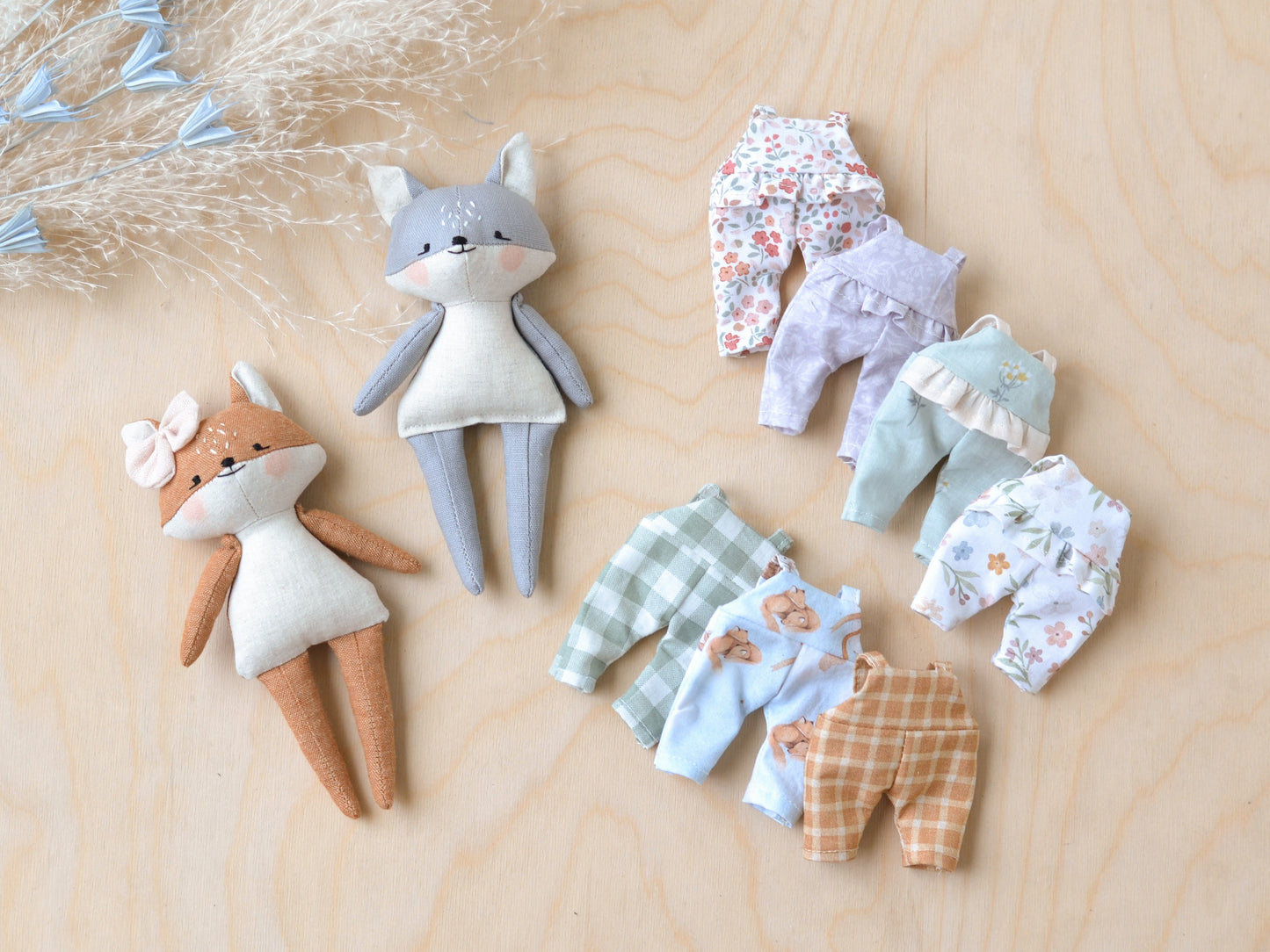 Sewing Pattern - Mini fox and wolf doll