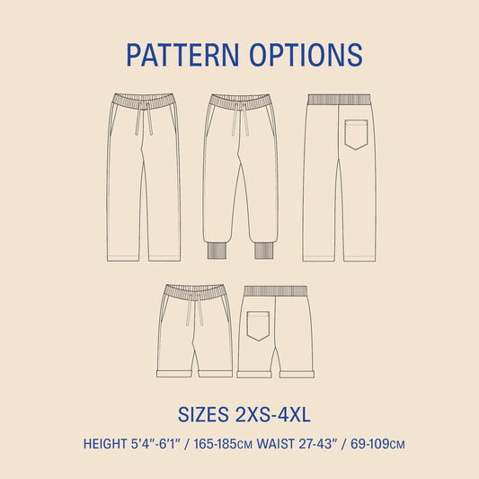 Sweatpants sewing pattern Wardrobe By Me