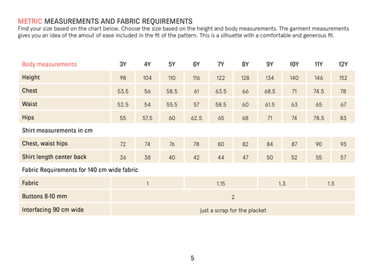 Kids Una Shirt sewing pattern Wardrobe By Me