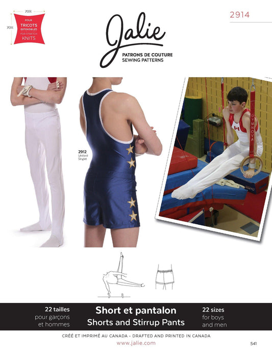 Pantalon et short de gymnastique 2914 | Patron papier - Jalie