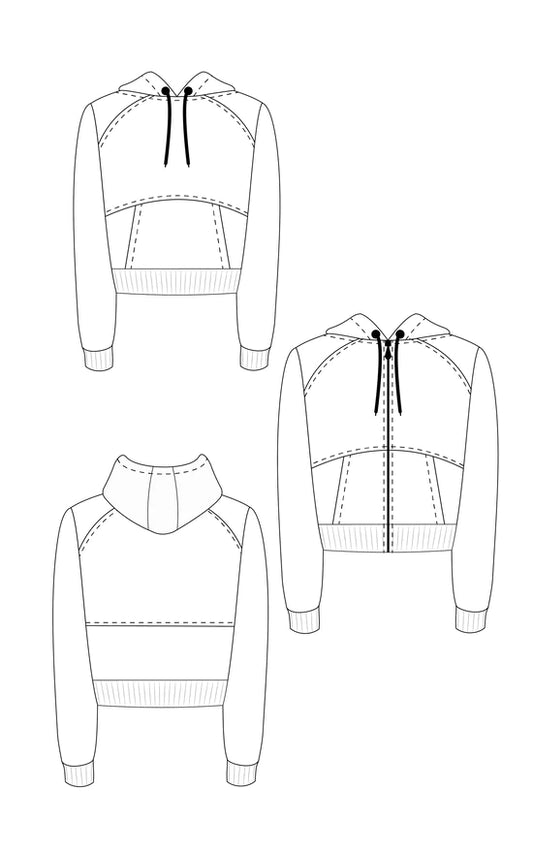 Stanton Hoodie 12 to 32 - Paper pattern - CASHMERETTE
