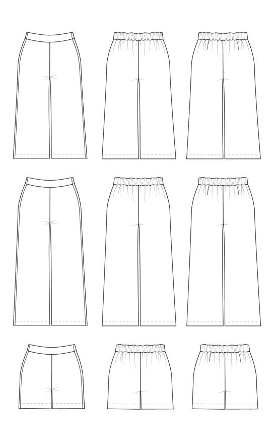 Calder pants and shorts 12 to 32 - Paper pattern - CASHMERETTE