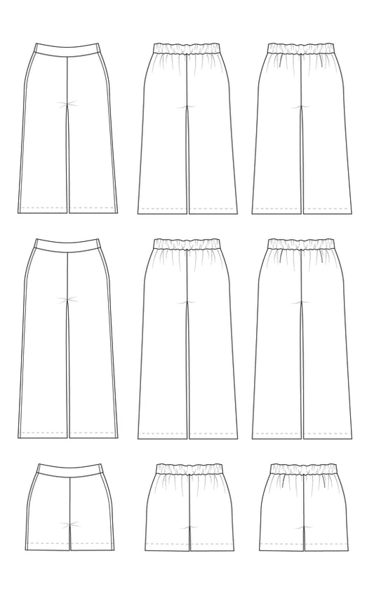 Calder pants and shorts 12 to 32 - Paper pattern - CASHMERETTE