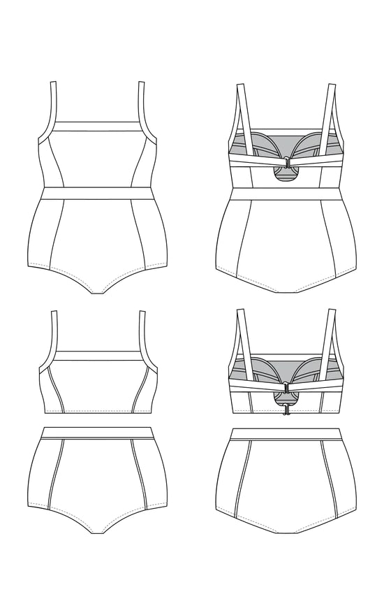 Ipswich swimsuit 12 to 28 - Paper pattern - CASHMERETTE
