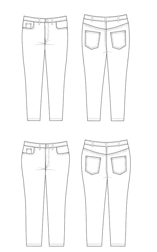 Ames jeans 12 to 32 - Paper pattern - CASHMERETTE