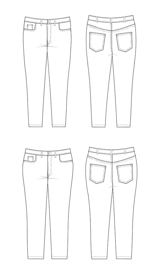 Ames jeans 12 to 32 - Paper pattern - CASHMERETTE