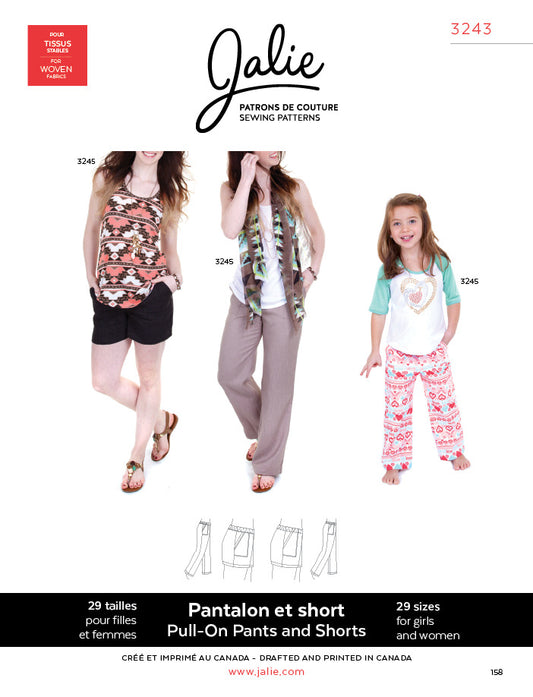 Elastic waist pants 3243 | Paper pattern - Jalie