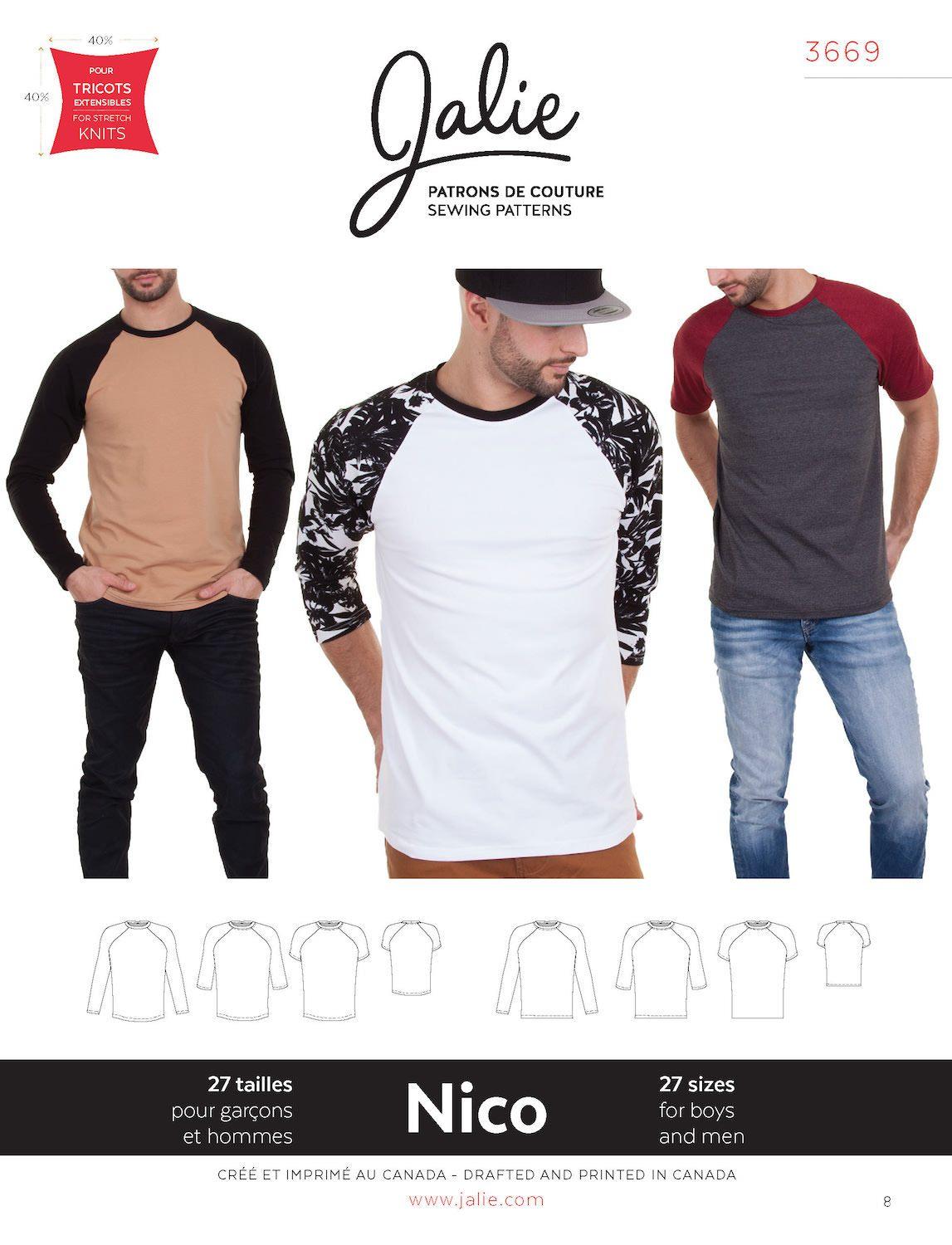 Patron de couture pour Chandail raglan NICO 3669 | Patron papier - Jalie