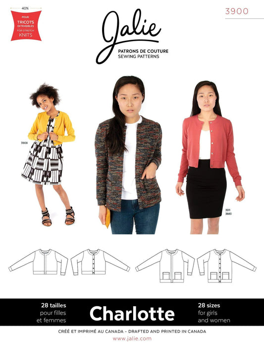 Sewing pattern Cardigans CHARLOTTE 3900 | Paper pattern - Jalie