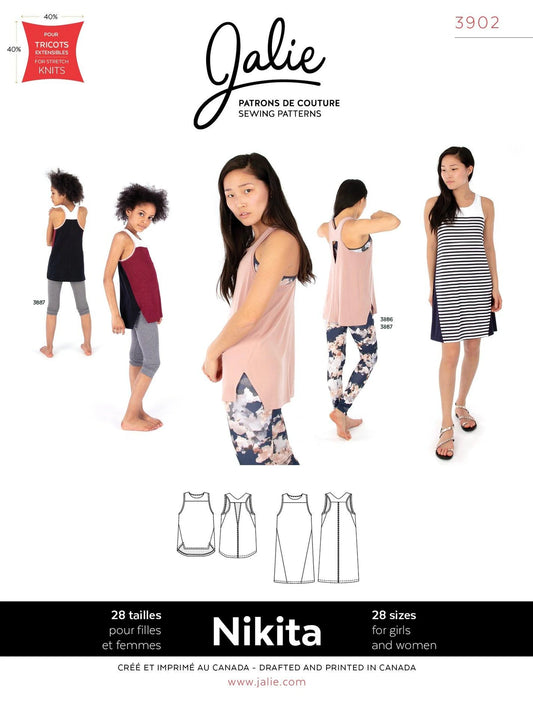 Sports top and flared dress NIKITA 3902 | Paper pattern - Jalie