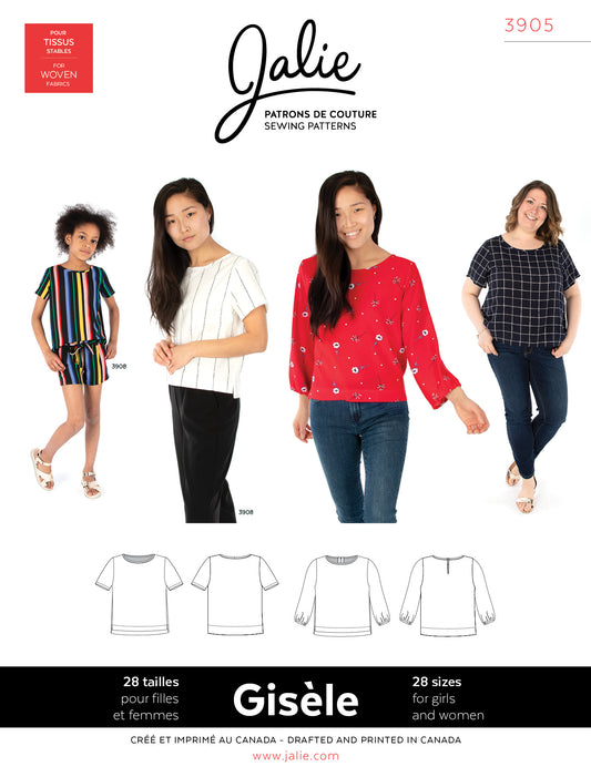 Blouse à encolure ronde GISÈLE 3905 | Patron papier - Jalie