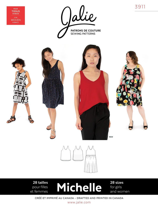Blouses and sleeveless dress MICHELLE 3911 | Paper pattern - Jalie