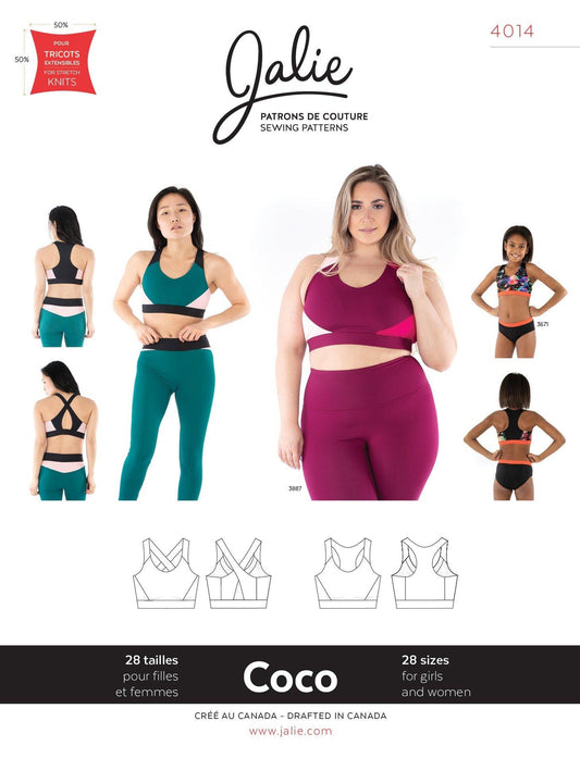Soutien-gorge sport COCO 4014 | Patron papier - Jalie