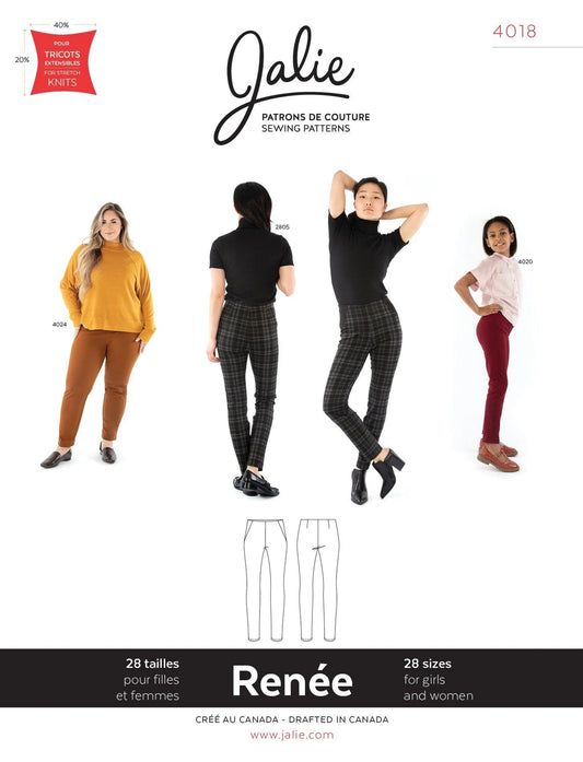Ponte pants RENÉE 4018 | Paper pattern - Jalie