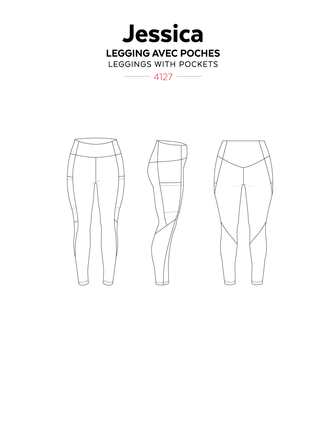 Jessica Leggings 4127 | Paper pattern - Jalie