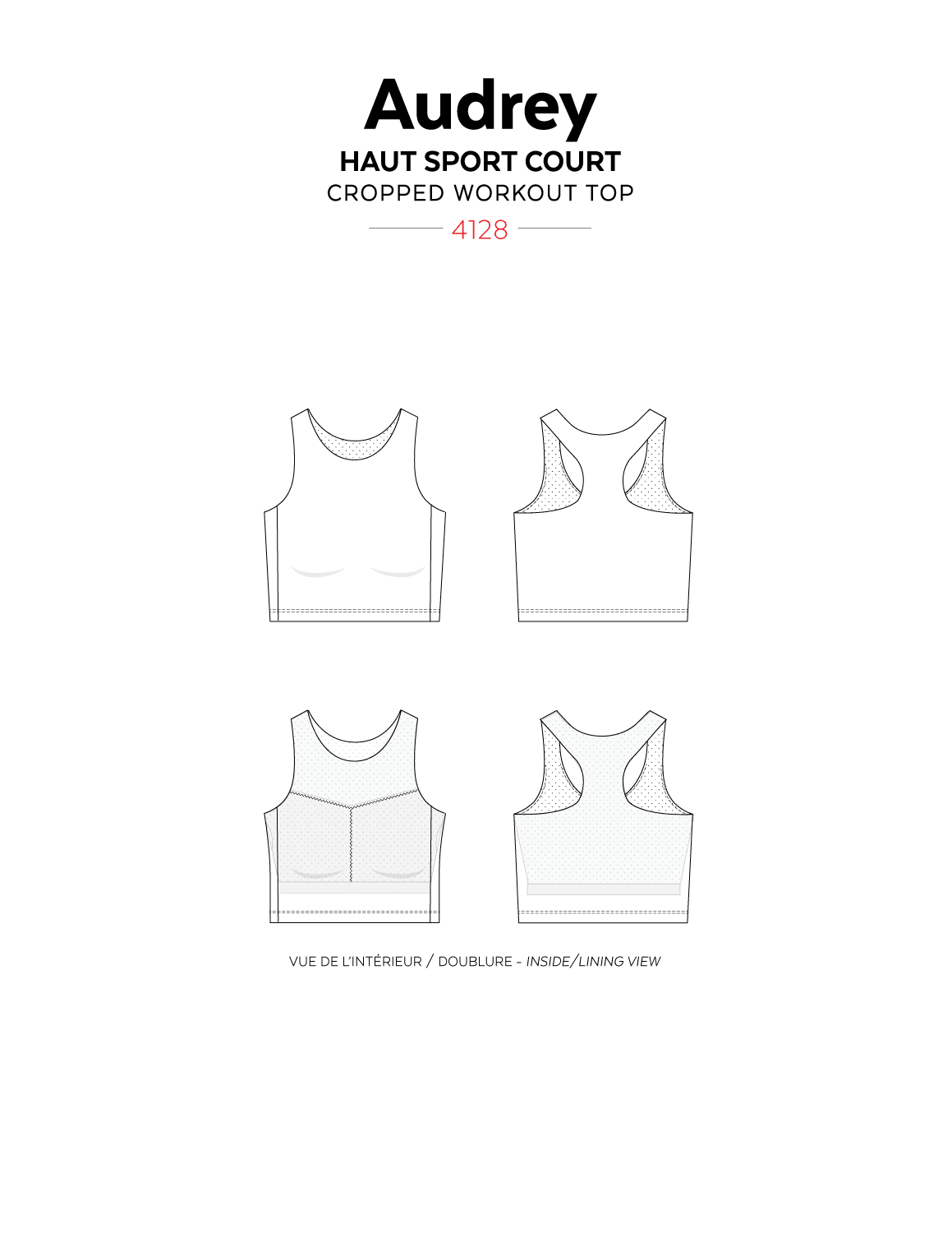 AUDREY cropped sports top 4128 | Paper pattern - Jalie