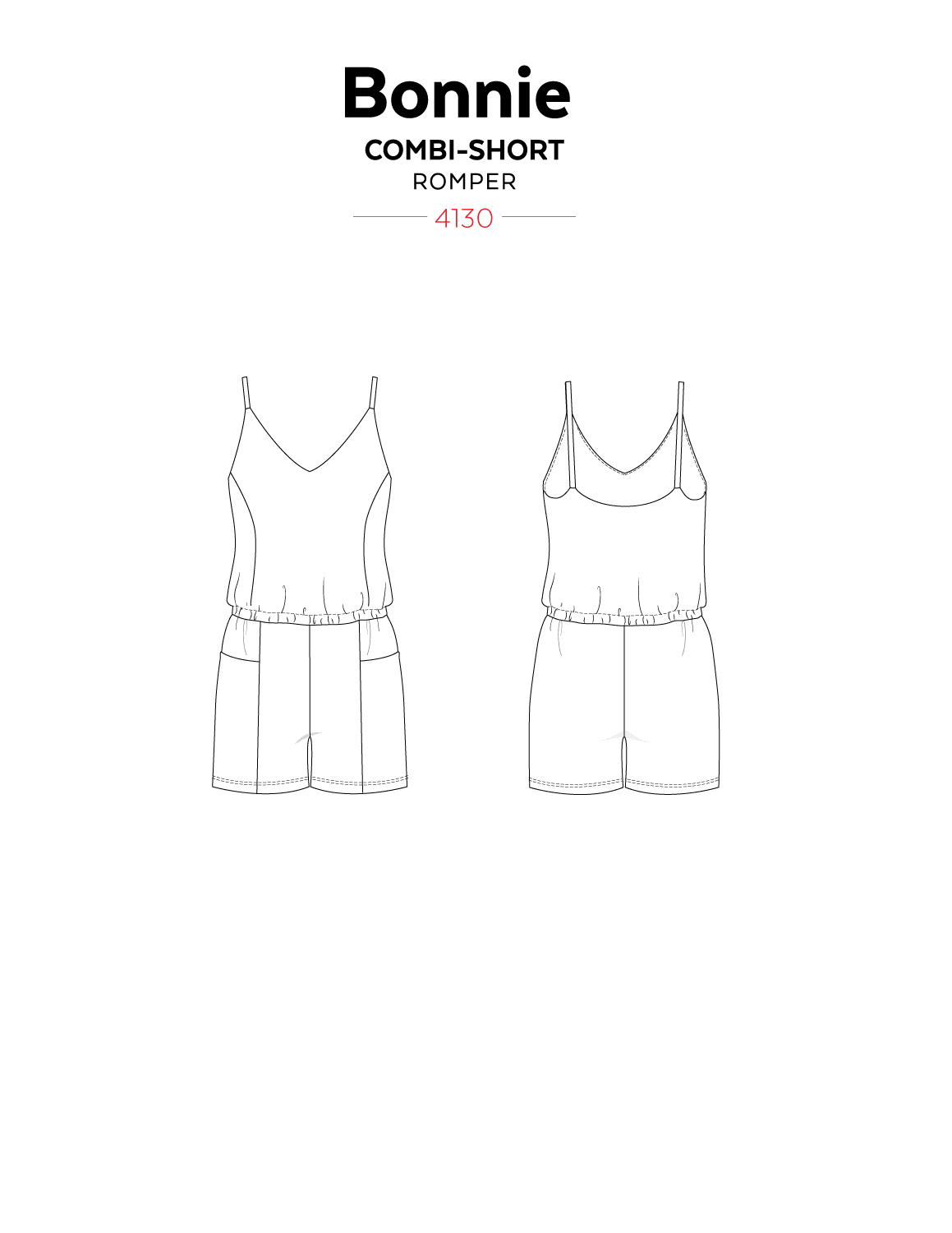 Patron de couture papier - Combi-short BONNIE 4130 - Jalie