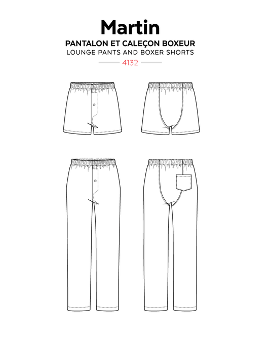 Pants and boxer briefs MARTIN 4132 | Paper pattern - Jalie