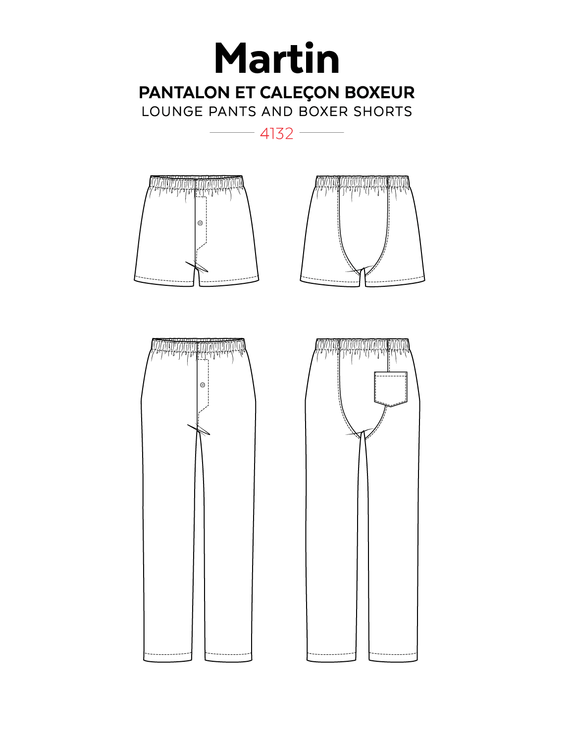 Pants And Boxer Briefs MARTIN 4132 Paper Pattern Jalie Atelier Pants And Boxer Briefs MARTIN 4132 Paper Pattern Jalie Atelier