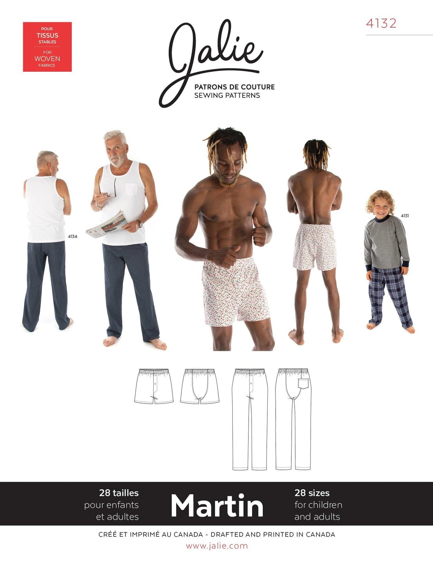 Pants and boxer briefs MARTIN 4132 | Paper pattern - Jalie