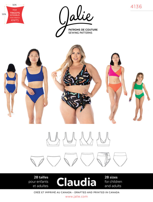 Patron de couture papier pour Bikinis CLAUDIA 4136  de Jalie