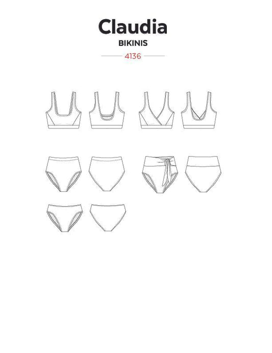 Patron de couture papier pour Bikinis CLAUDIA 4136  de Jalie