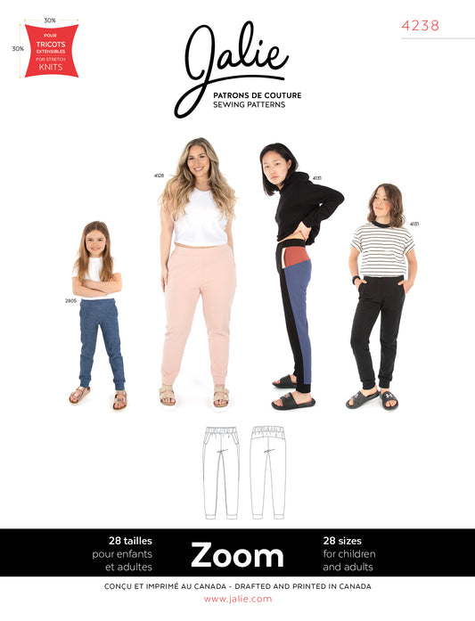 Modern jogger pants ZOOM 4238 | Paper pattern - Jalie