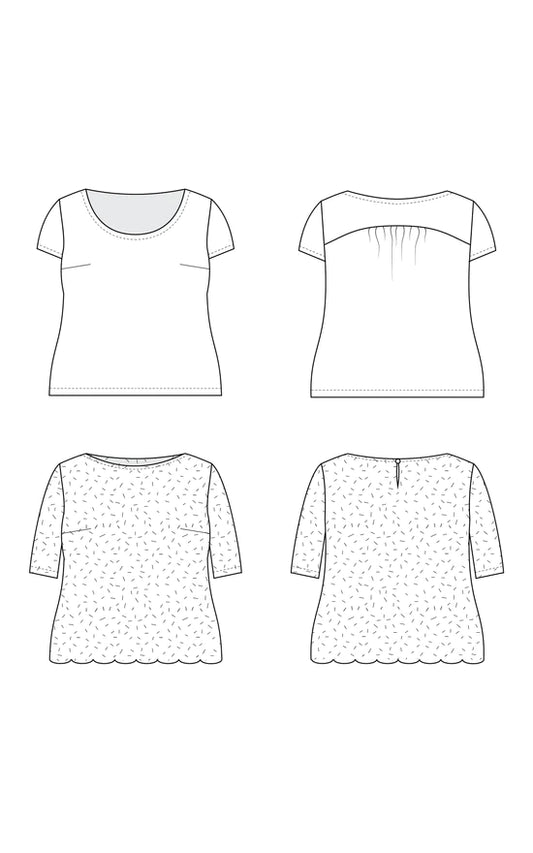 Top Montrose 12 to 32 - Paper pattern - CASHMERETTE