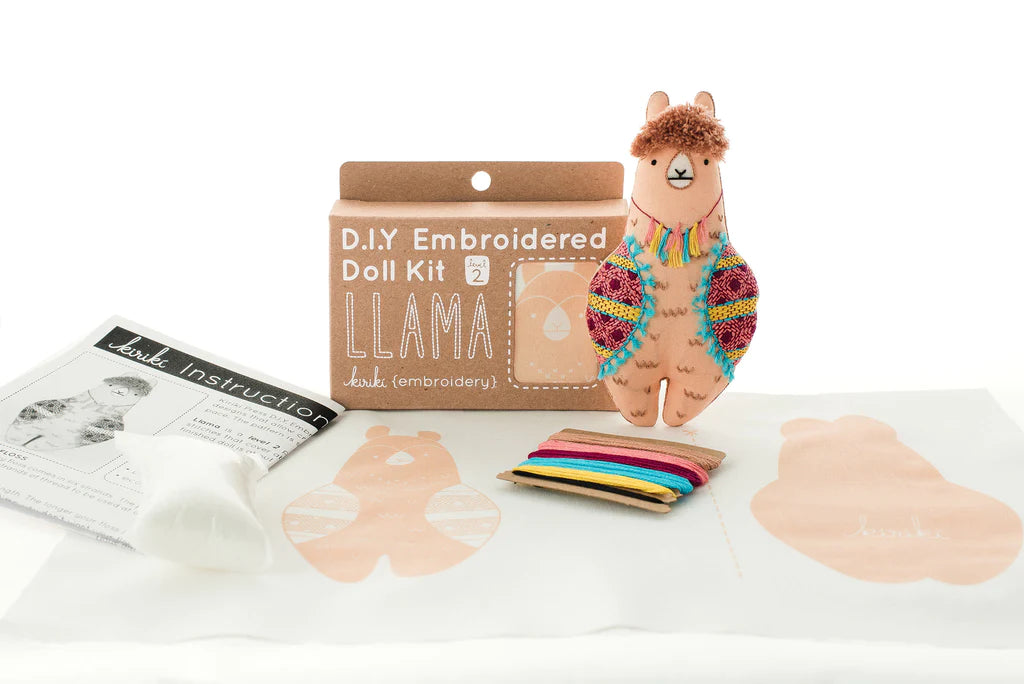 Lama - Kit peluche à broder (niveau 2) - KIRIKI PRESS
