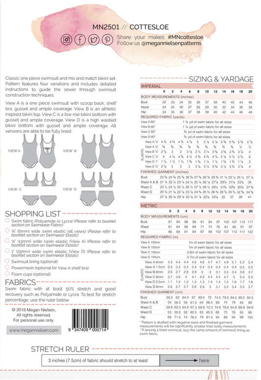 Cottlesloe swimwear - Paper pattern - MEGAN NIELSEN