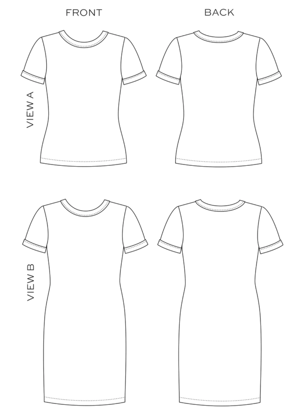 Rio Dress & T-Shirt - Paper pattern - TRUE BIAS