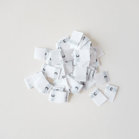 White size labels - 3 years to 10 years