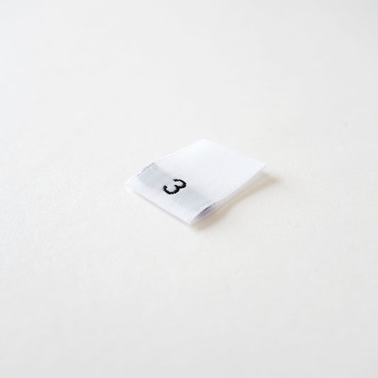 White size labels - 3 years to 10 years