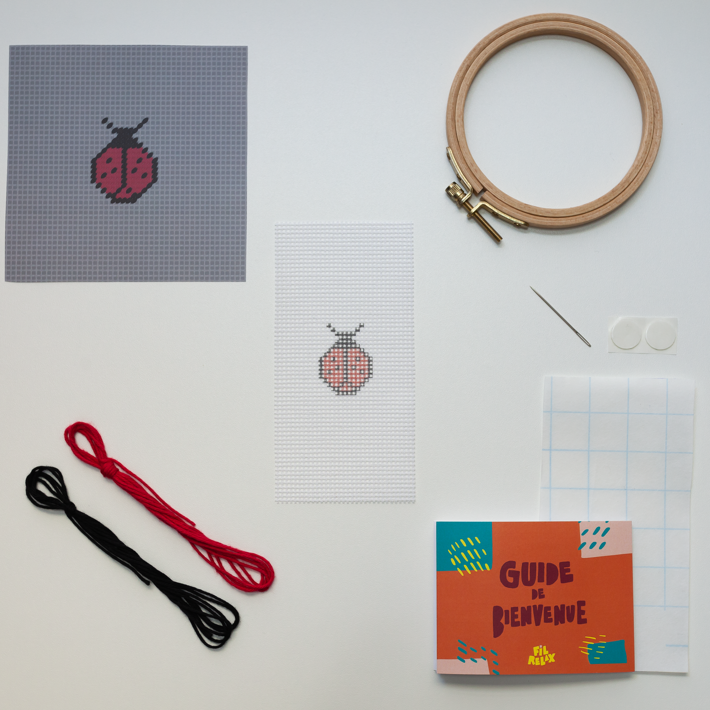 Ensemble de broderie coccinelle - FIL RELAX
