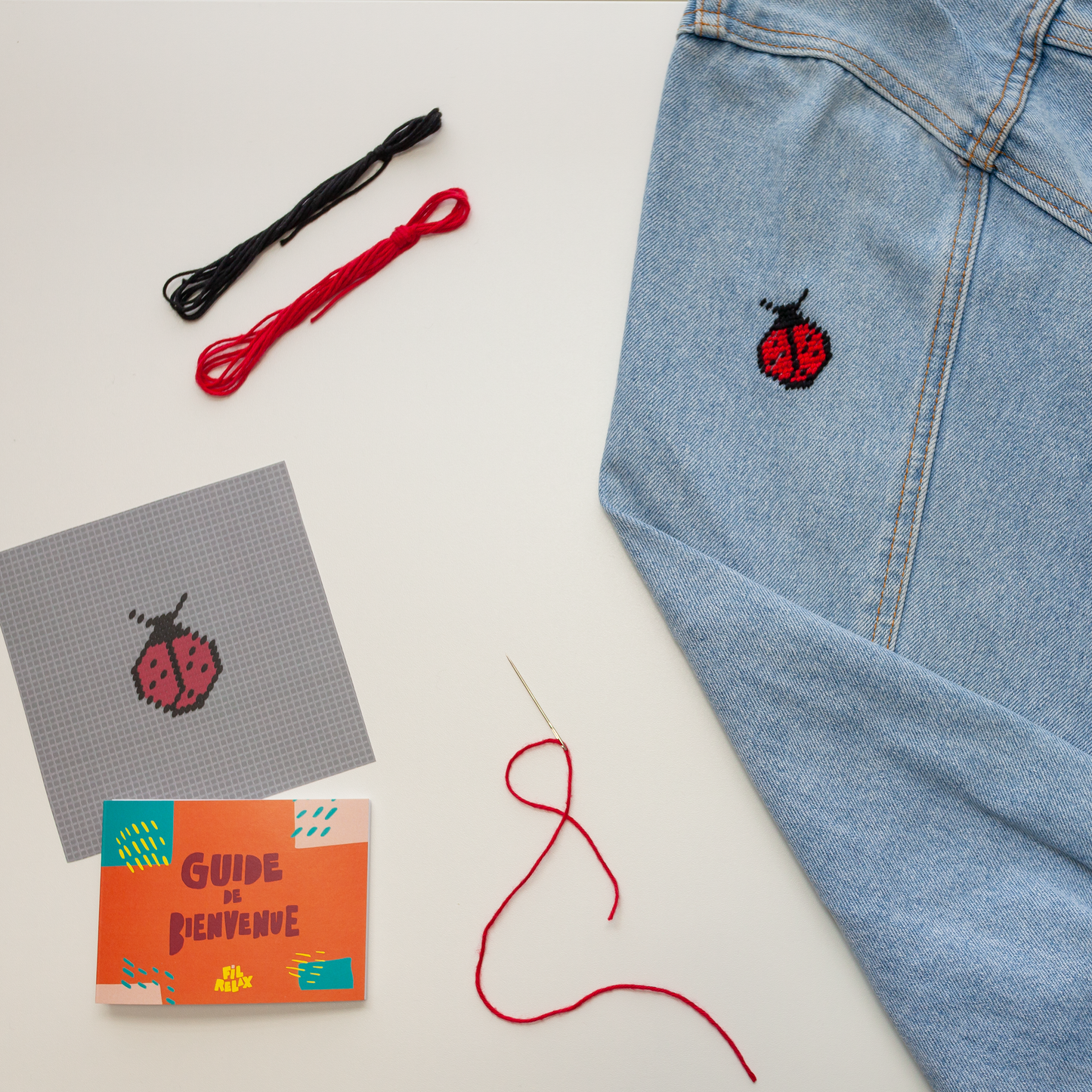 Ensemble de broderie coccinelle - FIL RELAX