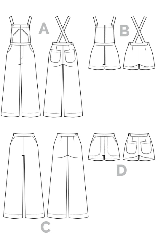 Overalls and Trousers JENNY | Paper pattern - Closet Core Patterns