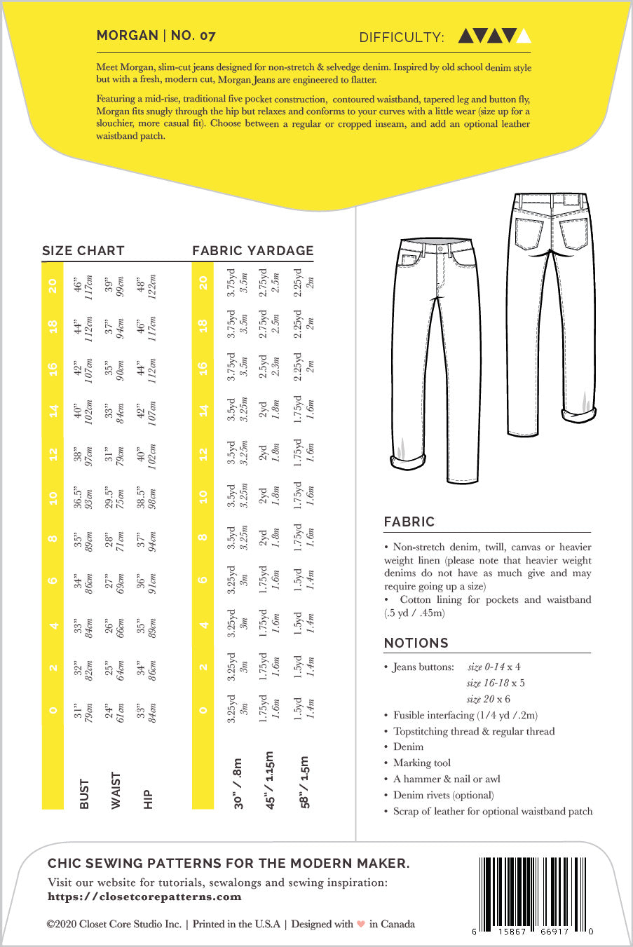 MORGAN Jeans | Paper pattern - Closet Core Patterns