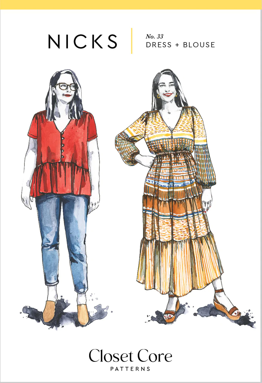 Dress and top NICKS | Paper pattern - Closet Core Patterns