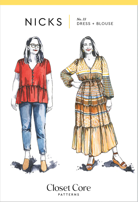 Dress and top NICKS | Paper pattern - Closet Core Patterns