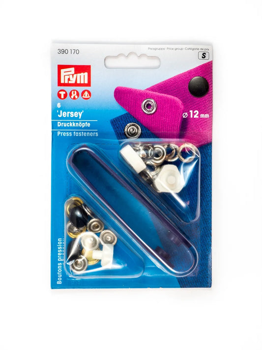 Black jersey snap button - 12mm - PRYM