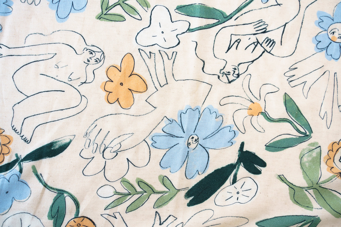 Viscose, cotton, linen - Women Flowers Print by Julia GR