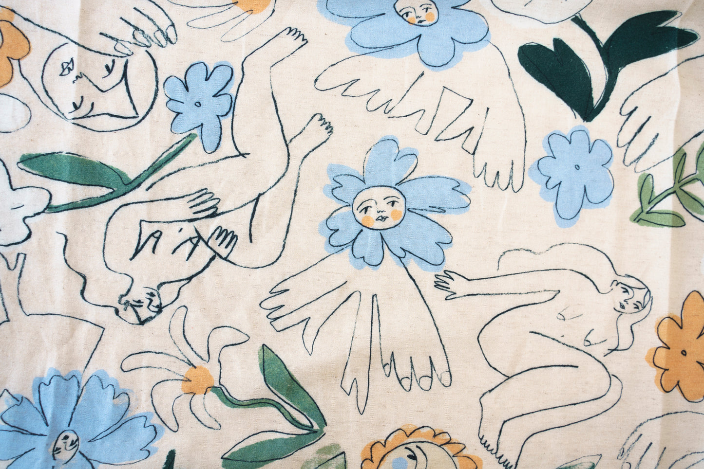 Viscose, cotton, linen - Women Flowers Print by Julia GR