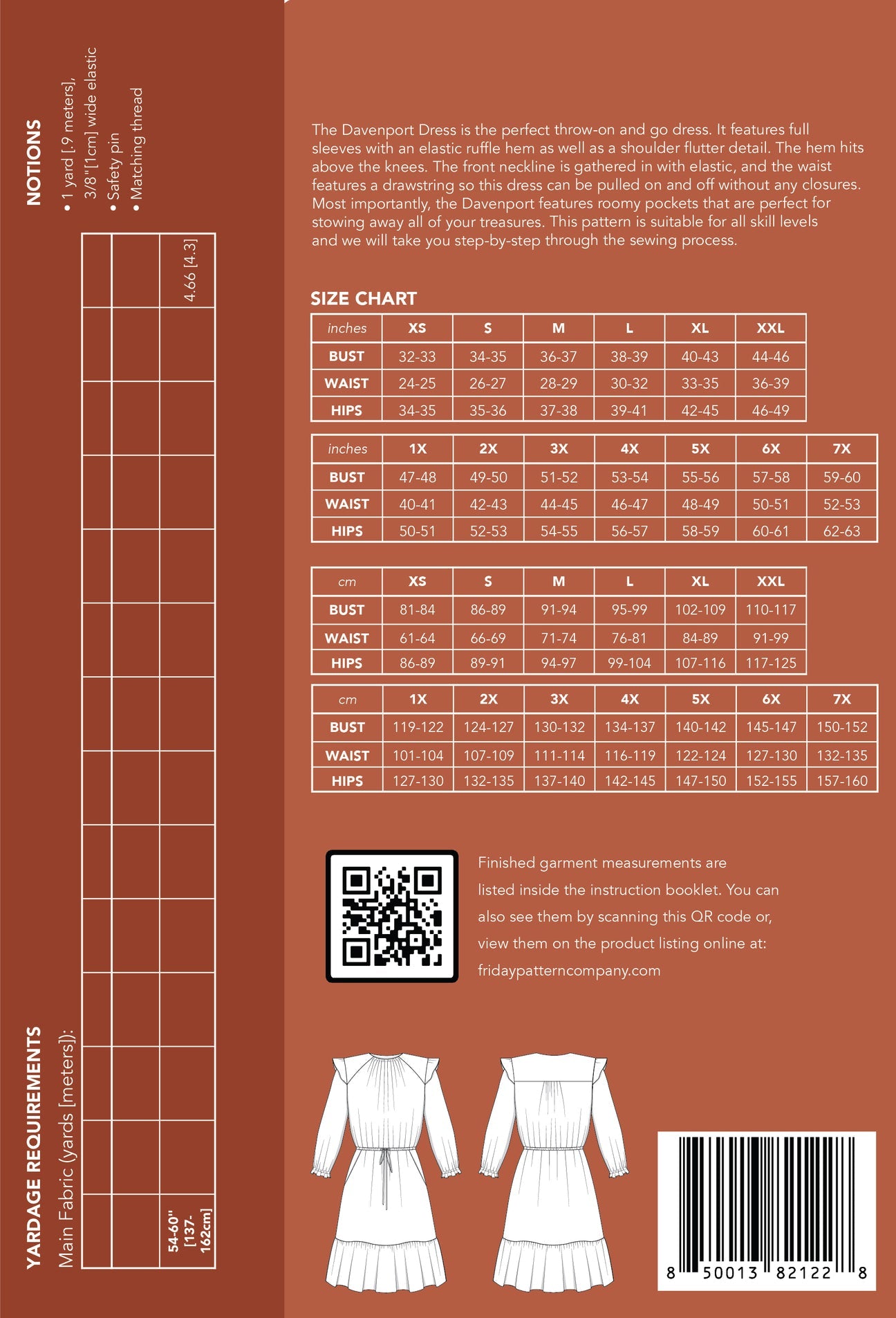 Sewing Pattern - Davenport Dress - Paper Pattern (damaged packaging) - Friday Pattern Company