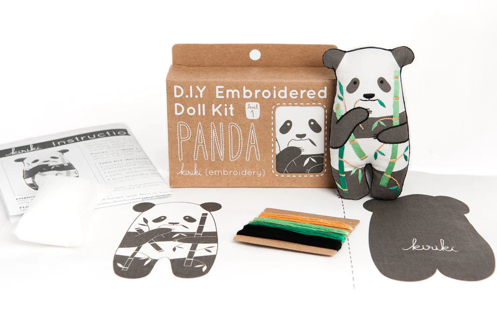 Panda - Kit peluche à broder (niveau 1) - KIRIKI PRESS