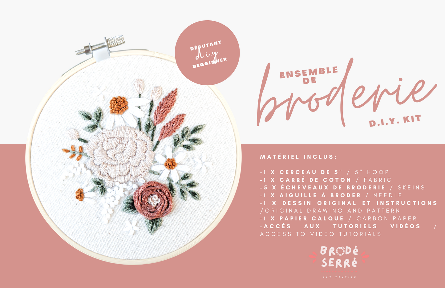 Embroidery Set - Spring Flowers - TIGHT EMBROIDERED