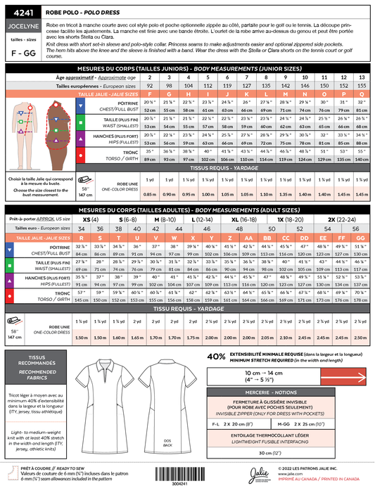 Polo dress JOCELYNE 4241 | Paper pattern - Jalie